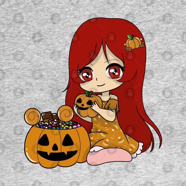 chibi pumpkin girl by LillyTheChibi